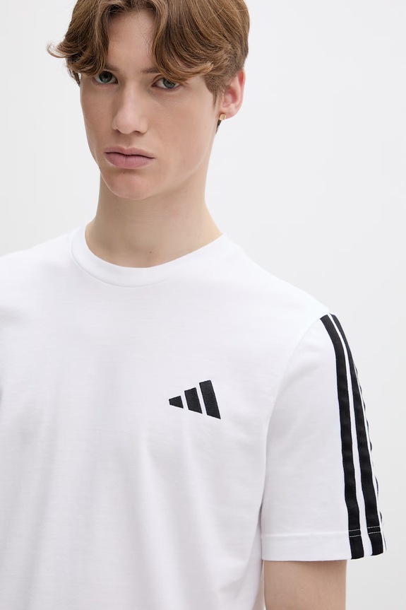 Bavlněné tričko adidas bílá JV6784