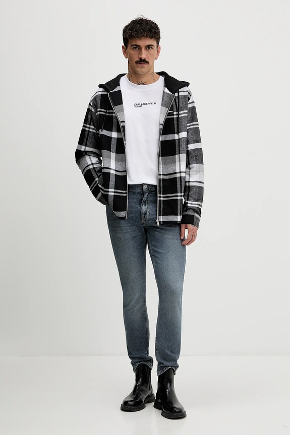 Βαμβακερό μπλουζάκι Karl Lagerfeld Jeans B1M17067 λευκό SS26