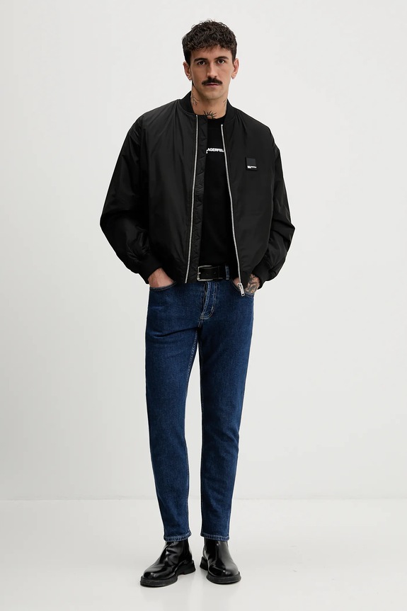 Βαμβακερό μπλουζάκι Karl Lagerfeld Jeans B1M17067 μαύρο SS26