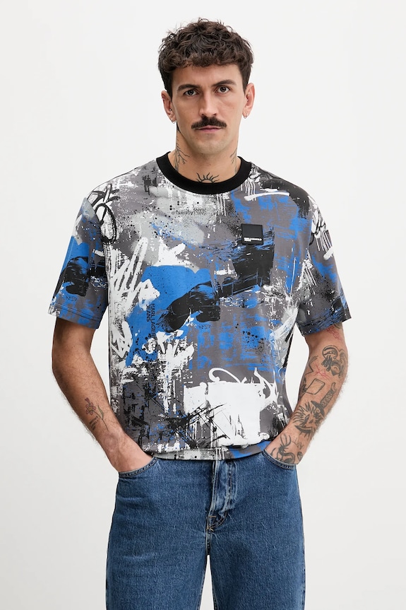 Tričko Karl Lagerfeld Jeans nášivka sivá B1M17076