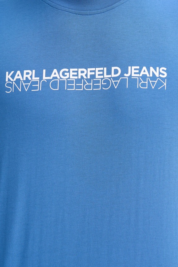 Bombažna kratka majica Karl Lagerfeld Jeans B1M17063 modra