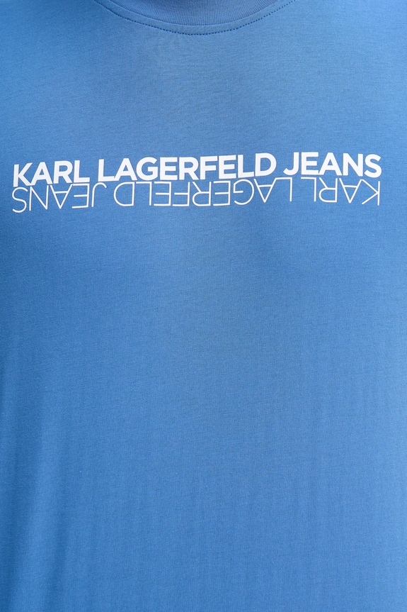 Bombažna kratka majica Karl Lagerfeld Jeans B1M17063 modra