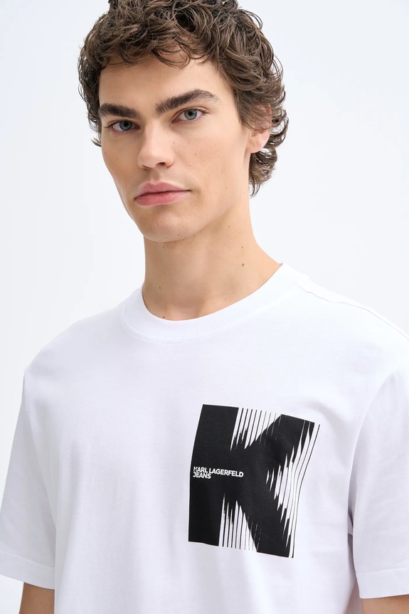 Karl Lagerfeld Jeans t-shirt bawełniany biały B1M17066