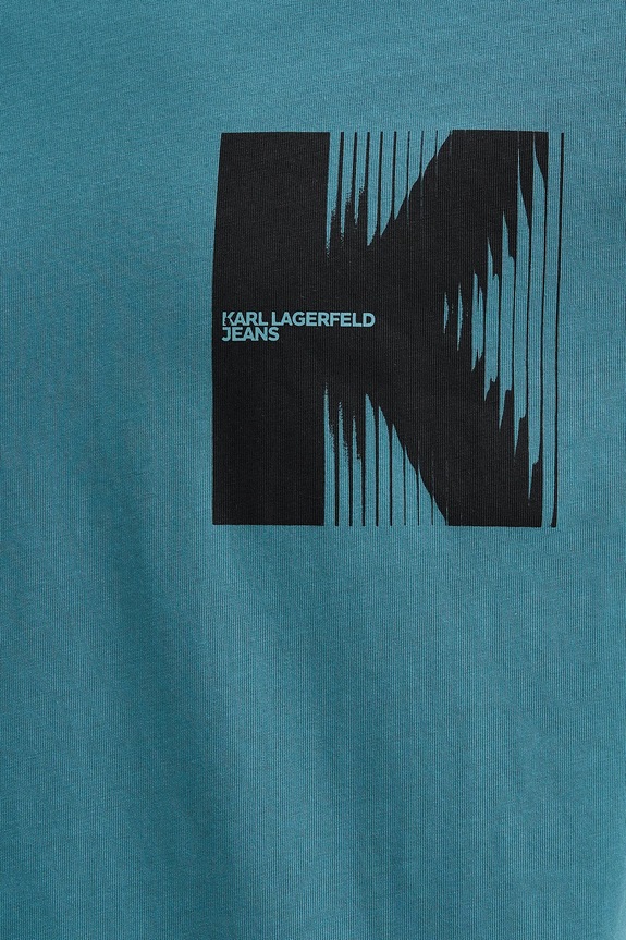 Karl Lagerfeld Jeans tricou din bumbac B1M17066 turcoaz
