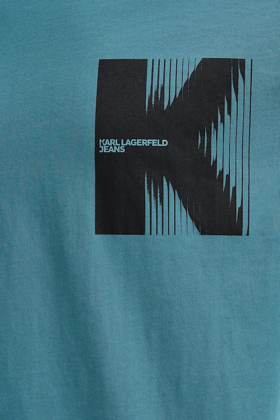 Karl Lagerfeld Jeans tricou din bumbac B1M17066 turcoaz