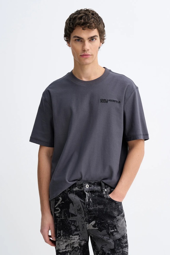 Karl Lagerfeld Jeans t-shirt bawełniany bawełna szary B1M17072