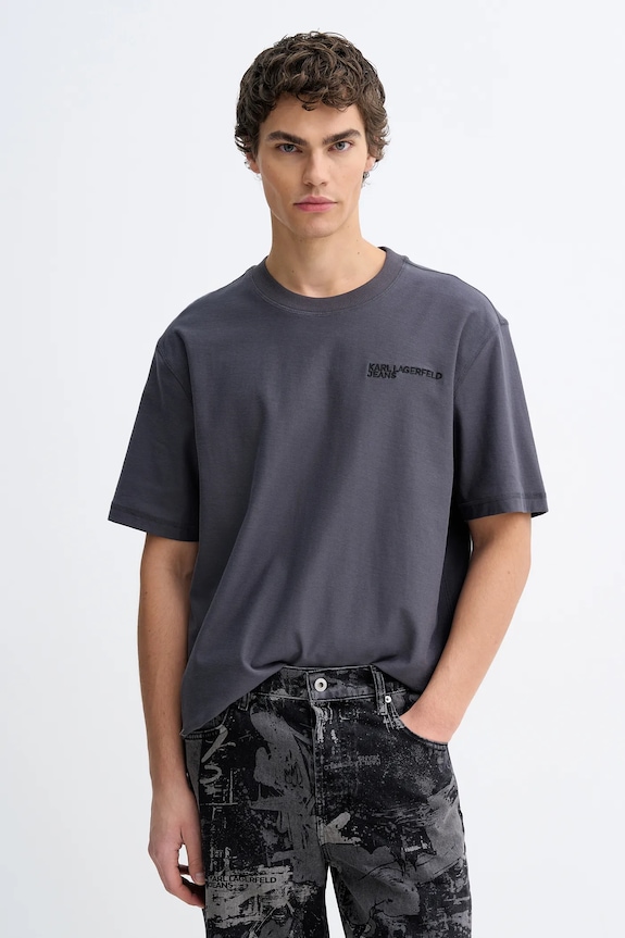 Karl Lagerfeld Jeans t-shirt bawełniany bawełna szary B1M17072