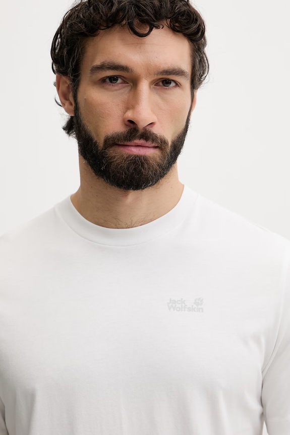 Jack Wolfskin t-shirt ανδρικό βαμβακερό Essential λευκό A65917