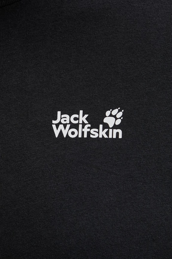Jack Wolfskin t-shirt Ανδρικό βαμβακερό Essential A65917 μαύρο