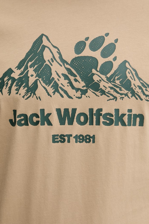 Jack Wolfskin t-shirt da uomo in cotone Carefree A66090 beige