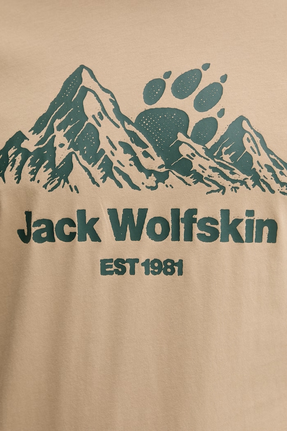 Jack Wolfskin t-shirt da uomo in cotone Carefree A66090 beige