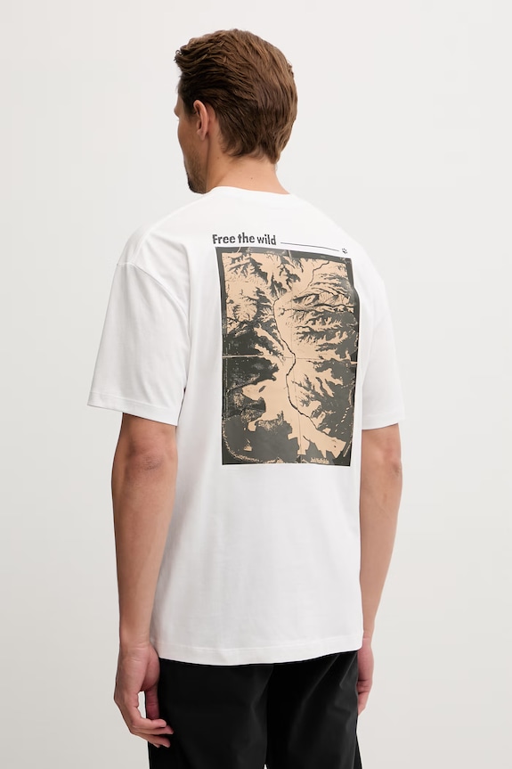 Jack Wolfskin t-shirt Ανδρικό βαμβακερό Confident λευκό A65919