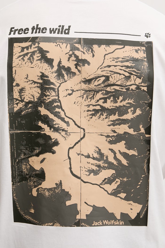 Jack Wolfskin t-shirt Ανδρικό βαμβακερό Confident A65919 λευκό