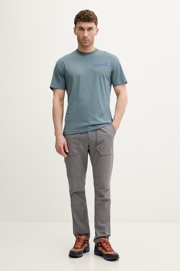 Jack Wolfskin t-shirt męski bawełniany Confident A65919 turkusowy SS26