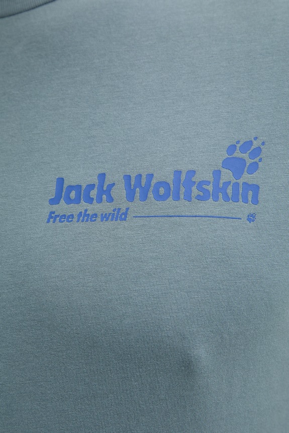 Jack Wolfskin t-shirt męski bawełniany Confident A65919 turkusowy