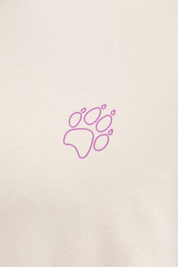 Jack Wolfskin t-shirt Ανδρικό βαμβακερό Celebrate The Paw A65915 μπεζ