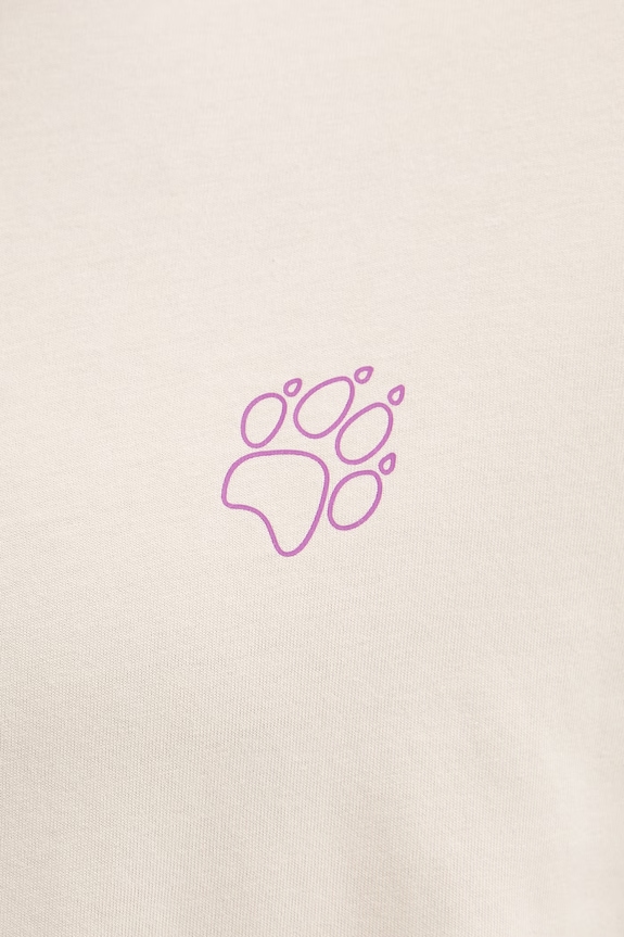 Jack Wolfskin t-shirt Ανδρικό βαμβακερό Celebrate The Paw A65915 μπεζ