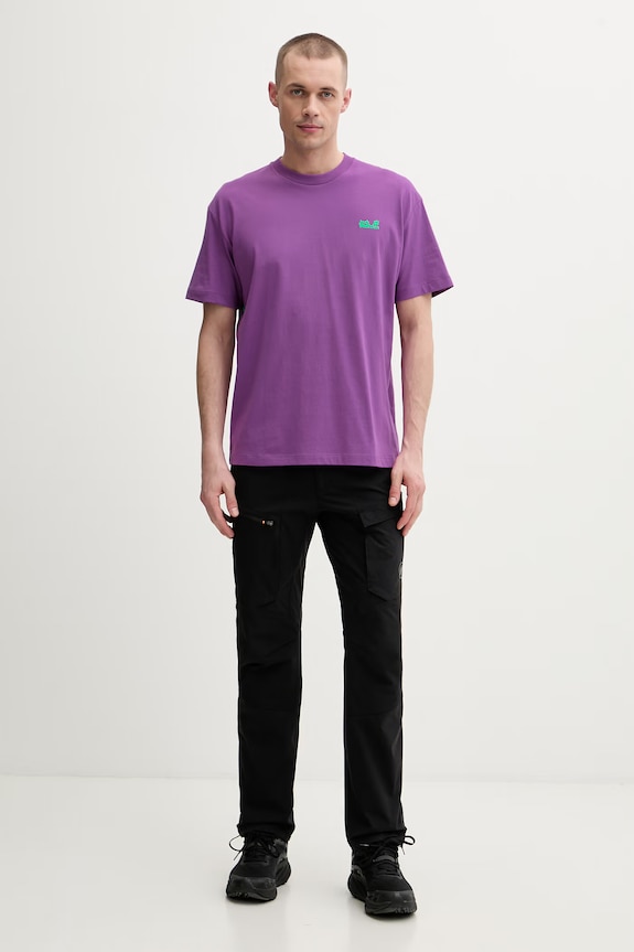 Jack Wolfskin t-shirt γυμναστικής ανδρικό βαμβακερό Celebrate The Paw A65912 μωβ SS26