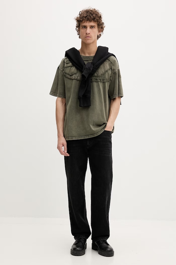 Diesel tricou bărbătesc din bumbac T-BOXT-DEN A19545.0HGBX verde SS26