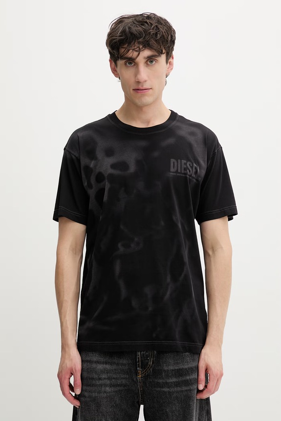 Diesel t-shirt da donna in cotone T-NORM-V7 nero A19995.0LJBS