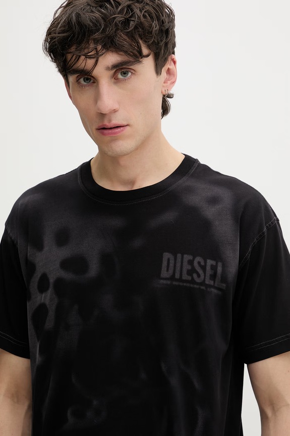 Diesel t-shirt da donna in cotone T-NORM-V7 nero A19995.0LJBS