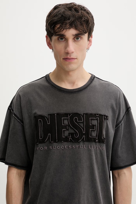 Abbigliamento Diesel t-shirt da uomo T-RAWBOXT A21041.0KMAH grigio