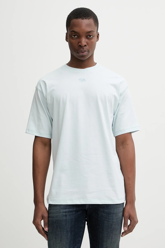 Diesel t-shirt bawełniany T-LUCIEN-IHBI bawełna turkusowy A21562.0PLAT