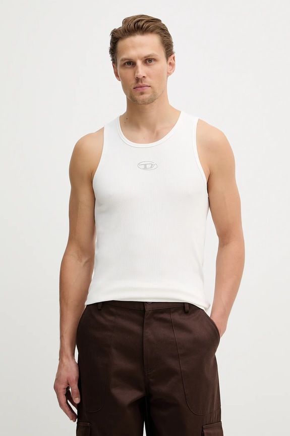 Diesel t-shirt T-LIFTY-IOD z elastanem beżowy A21742.0JMBA