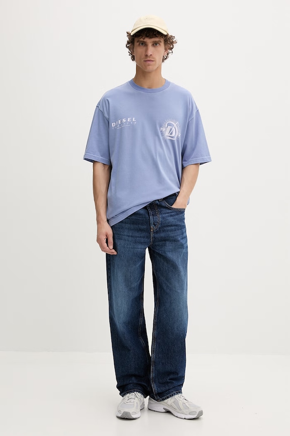 Diesel tricou pentru bărbați bumbac T-BOGGY-V6 A22505.0WICU albastru SS26
