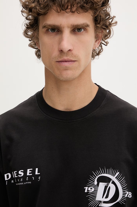 Diesel tricou pentru bărbați, din bumbac T-BOGGY-V6 negru A22505.0WICU