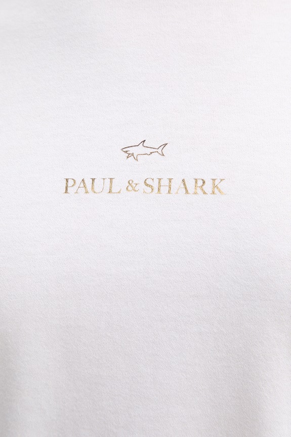 Βαμβακερό μπλουζάκι Paul&Shark 99311008 λευκό