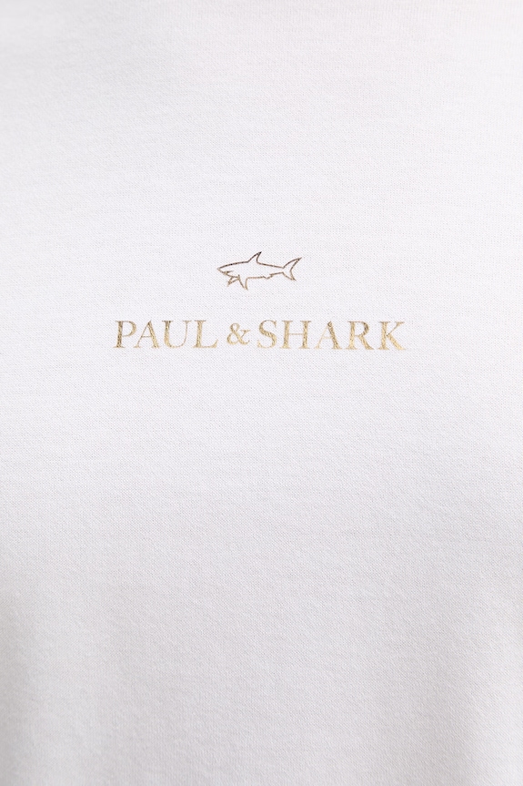 Βαμβακερό μπλουζάκι Paul&Shark 99311008 λευκό