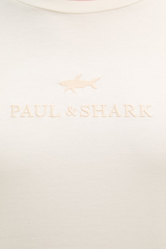 Βαμβακερό μπλουζάκι Paul&Shark 26411026 μπεζ