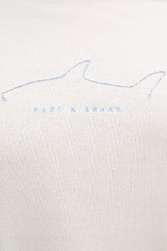 Βαμβακερό μπλουζάκι Paul&Shark 26411033 λευκό