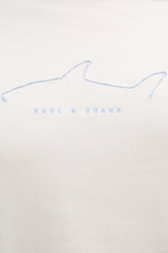 Βαμβακερό μπλουζάκι Paul&Shark 26411033 λευκό