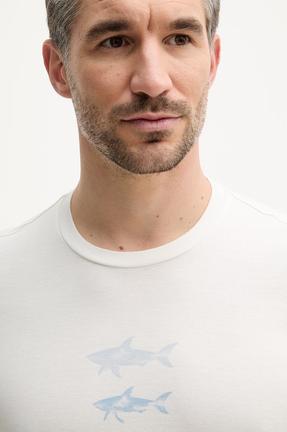 Βαμβακερό μπλουζάκι Paul&Shark μπεζ 26411048