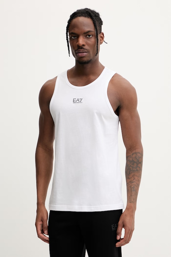 EA7 Emporio Armani maiou pentru bărbați, din bumbac alb AF10375.7M000295