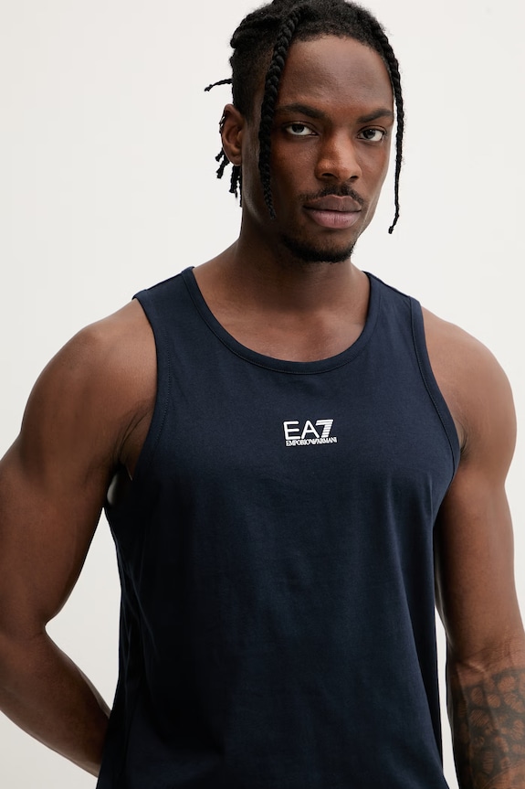EA7 Emporio Armani maiou pentru bărbați, din bumbac bleumarin AF10375.7M000295