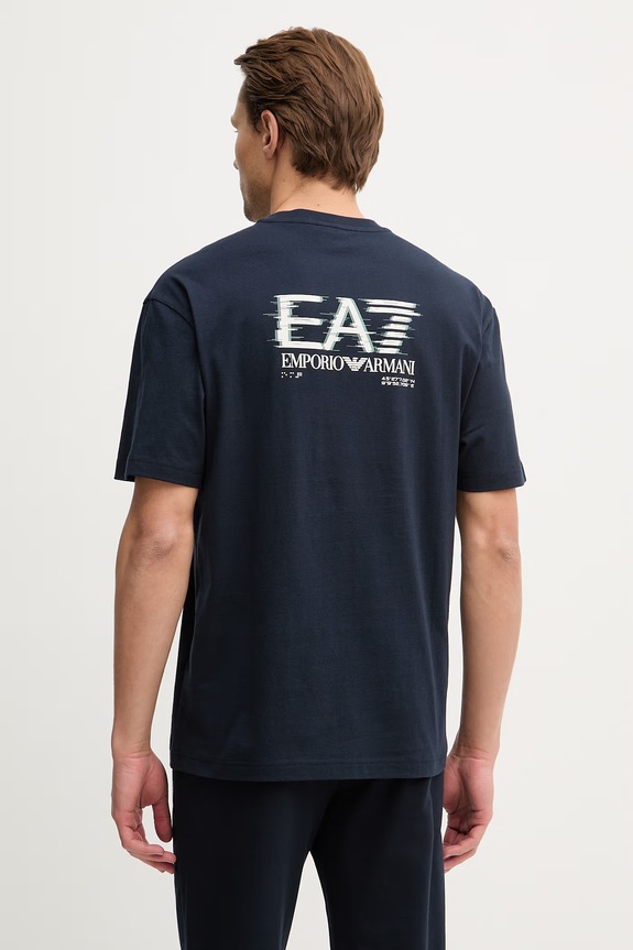 Дрехи Памучна тениска EA7 Emporio Armani AF17789.7M001327 тъмносин