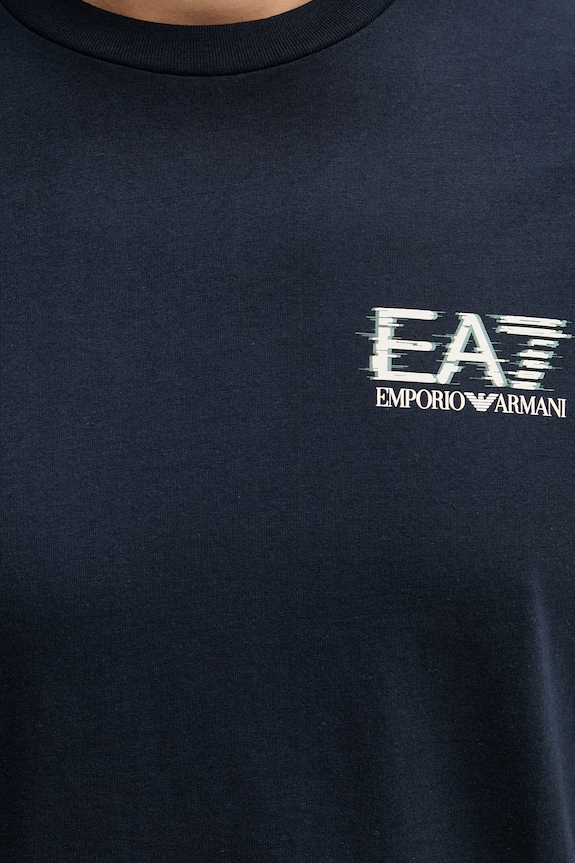 Памучна тениска EA7 Emporio Armani AF17789.7M001327 тъмносин