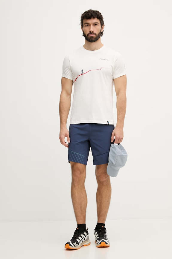 La Sportiva T-shirt sportowy męski bawełniany Trail ZACT165 beżowy SS26