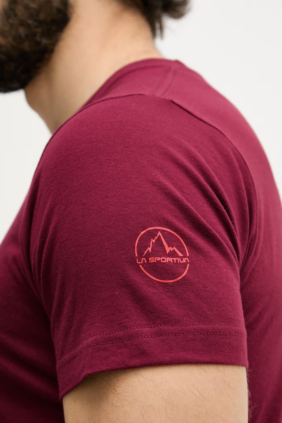 La Sportiva tricou pentru trekking pentru bărbați, din bumbac Ape ZACT204 burgundia