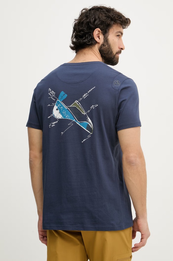 La Sportiva tricou pentru trekking pentru bărbați, din bumbac Mantra bleumarin ZACT173