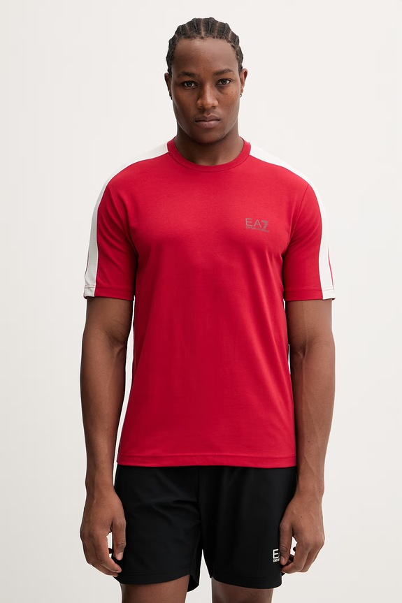 EA7 Emporio Armani edzős póló elasztánnal piros AF21787.7M001595