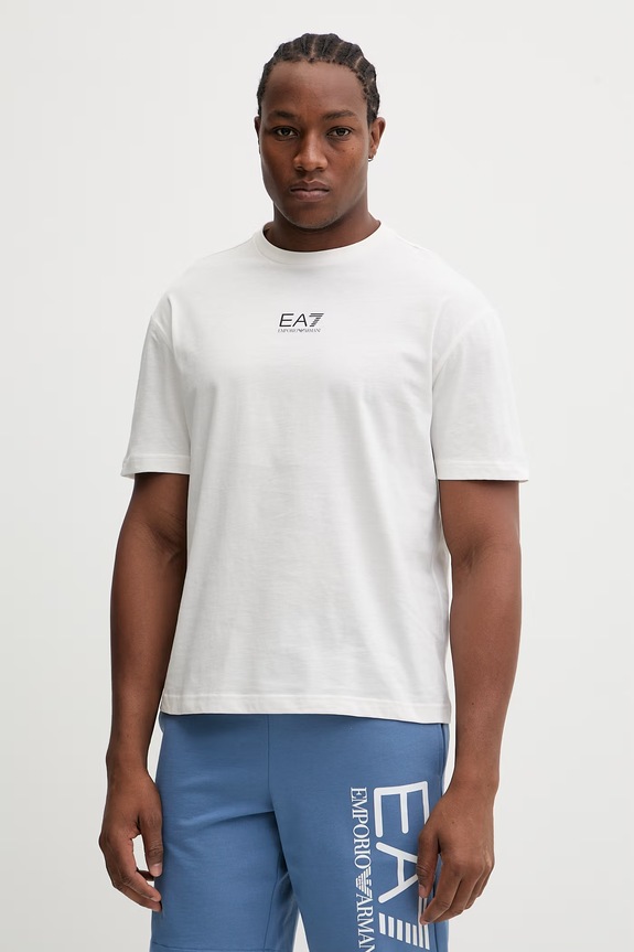 Oblečenie Bavlnené tričko EA7 Emporio Armani AF22264.7M001402 béžová