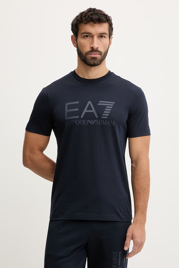 EA7 Emporio Armani tricou din bumbac print bleumarin AF22264.7M001412