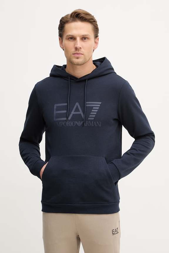 Bavlnená mikina EA7 Emporio Armani bavlna tmavomodrá AF22266.7M001413
