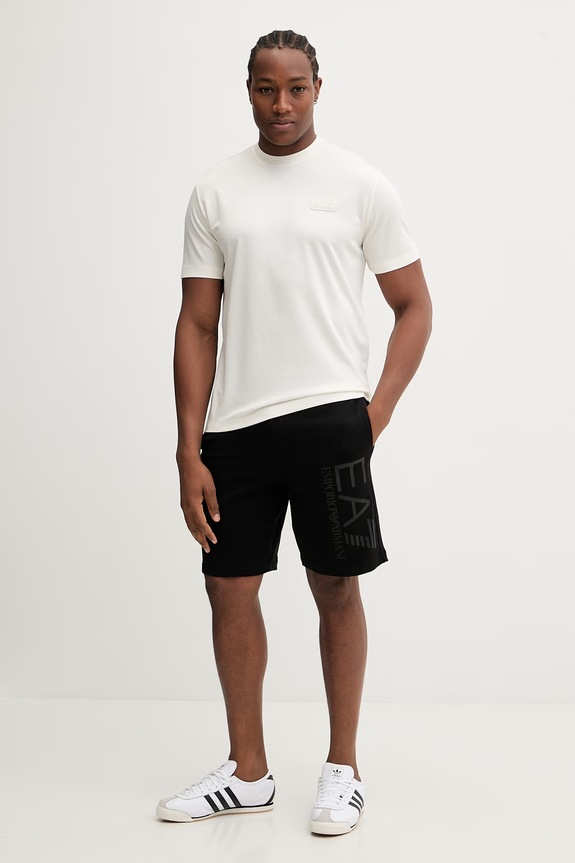 Βαμβακερό σορτσάκι EA7 Emporio Armani AF22266.7M001414 μαύρο SS26