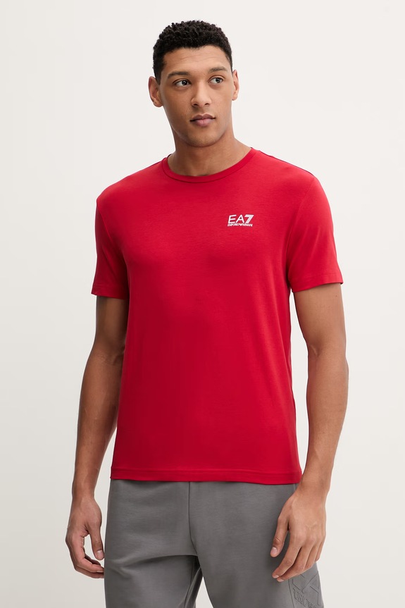 EA7 Emporio Armani t-shirt z elastanem czerwony PJVQZ.8NPT26