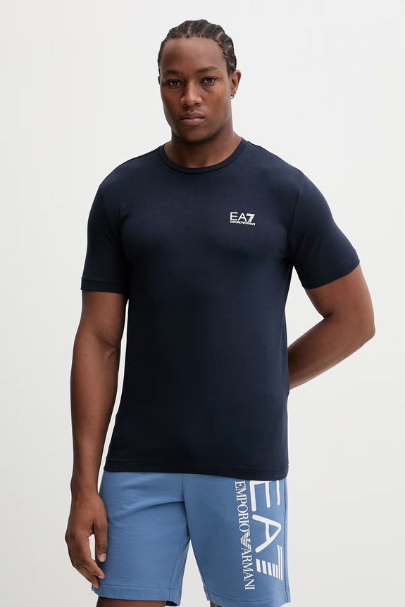 EA7 Emporio Armani t-shirt z elastanem granatowy PJVQZ.8NPT26